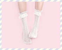 (To Alice) S1097 Japanese new Lolita lace love lace calf socks