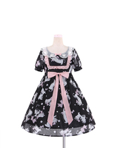  (B Product Sale)L551 Original Xiaomei Pearl Cat Print op Dress