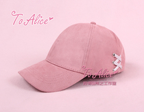(To Alice)S208 Deerskin velvet mens and womens cross straps casual all-match cap