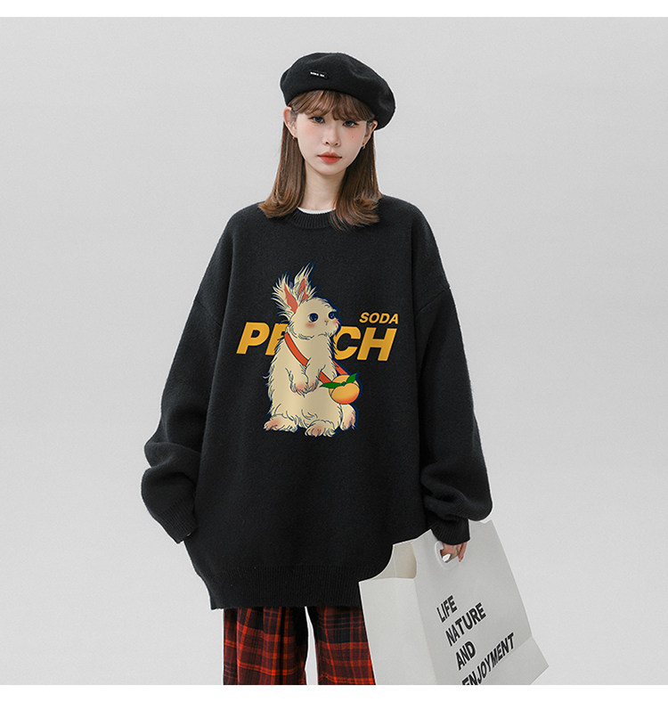 Men's Printed Sweatshirt Loose Fit Winter Fashion Pullover_voghion.com