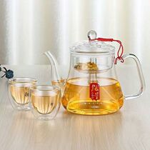 Glass steamed tea health pot Electric pottery stove special cooking teapot Black tea steam pot Glass tea set