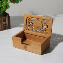 Bamboo Bamboo Box Office Business Card Containing Box Name Sheet Box Natural Bamboo Product Name Sheet Clip Hollowed-out Carved Box