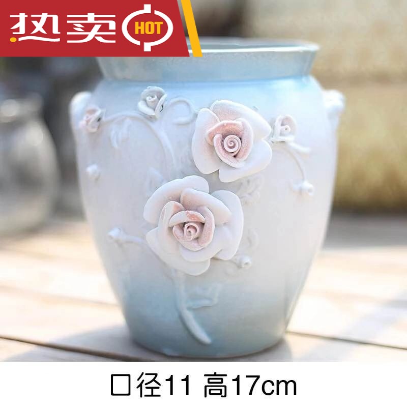 Meaty plant coarse pottery flowerpot ceramic element restoring ancient ways to burn violet arenaceous household creative old running the size contracted specials