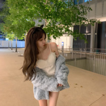 Home Spicy Hot Halo Lala White Snow Precious Pearl Autumn Winter Dress Stack Wearing Palace Wind Pearl Shoulder Strap Lace Corset