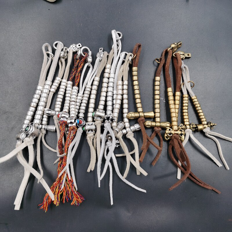Tibetan culture play Buddha beads rosary accessories white yellow Lima copper counter a pair of chanting counting Vajra does not fade