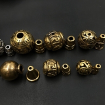 Tibetan text play Buddha beads rosary accessories white brass three-way pagoda six-character truth Auspicious Eight Treasures retro antique