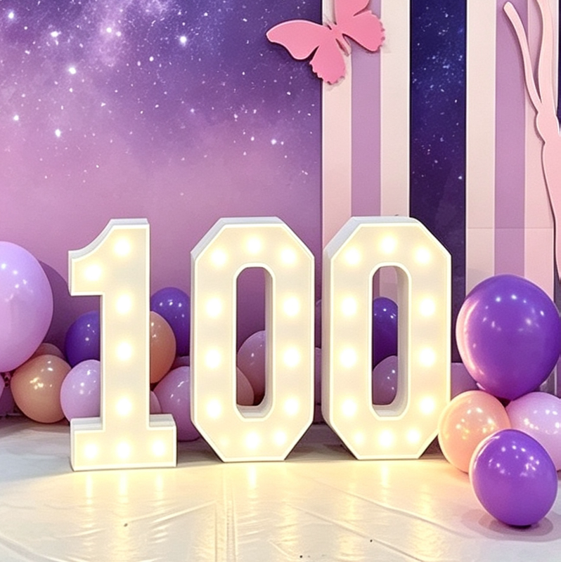 Large Luminous Numbers for 100Th Birthday Banquet Decoration, Anniversary Celebration 3D Warm Light Number Lights, Photo Props Large Luminous Numbers for 100Th Birthday Banquet Decoration, Anniversary Celebration 3D Warm Light Number Lights, Photo Props