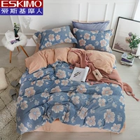 Eskimo/爱斯基摩人 Коралловый двусторонний комплект, удерживающий тепло фланелевый пододеяльник, 4 предмета