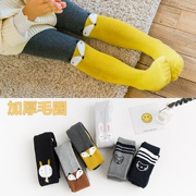 Quần bé gái bằng vải cotton mùa đông cộng với quần nhung dày, quần legging trẻ em ấm romper vớ 5 - 7 tuổi