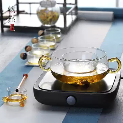 Tea making black crystal stove glass tea maker afternoon tea set health tea tea brewing pot tea tea stove separation temperature teapot stove set