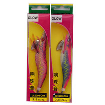 SHINOYA full night light with ring beads wooden shrimp squid hook No. 3 No. 3 No. 5 Luya fake bait simulation squid bait wooden time
