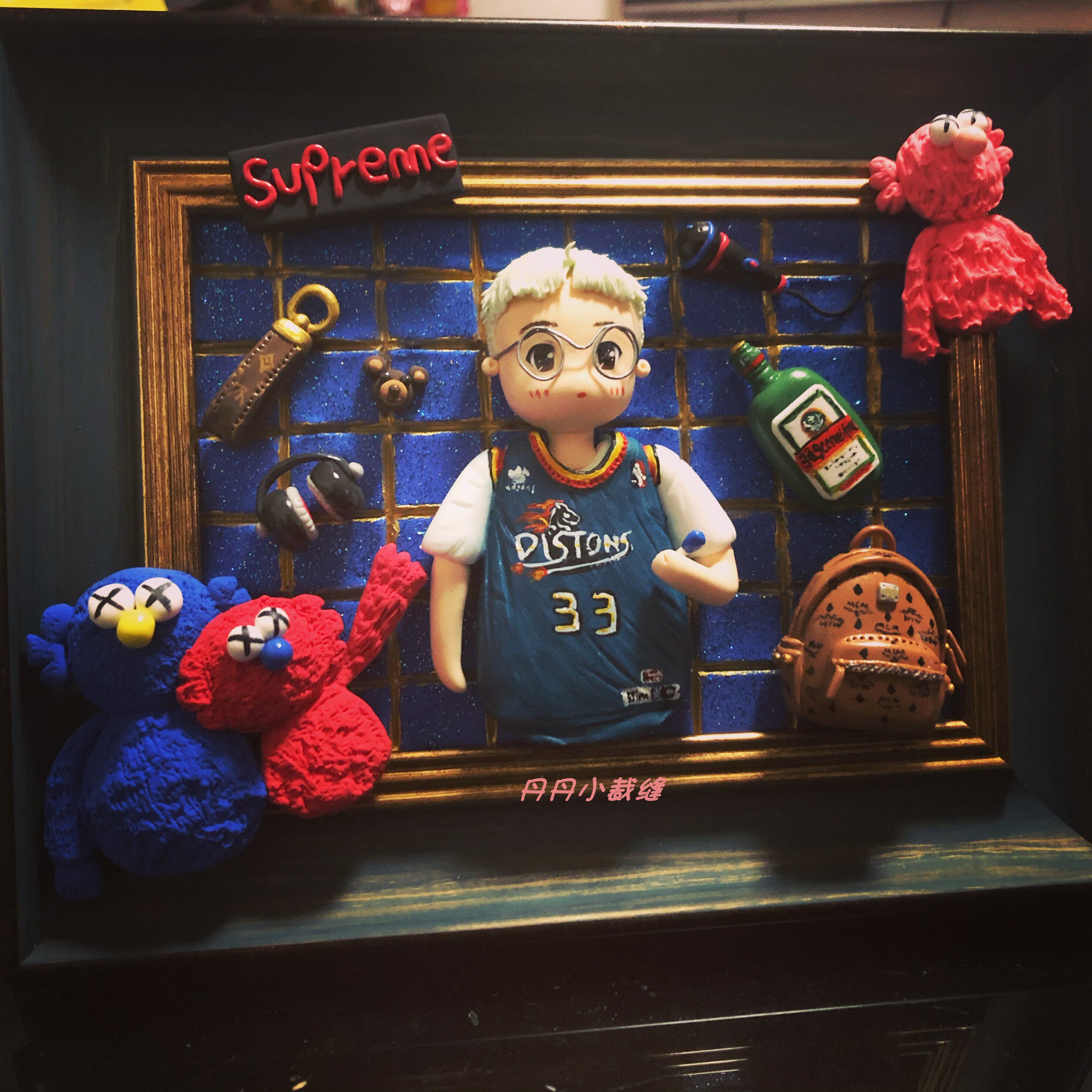 Xiaohongshu DIY gift clay soft pottery Q version doll real person custom immortal flower photo frame birthday wedding anniversary