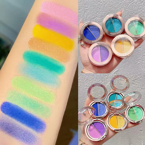 Детская двухцветная тени для век, матовые портативные палетка теней, косплей, европейский стиль