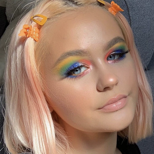 Матовая база под макияж, синие зеленые детские палетка теней, косплей