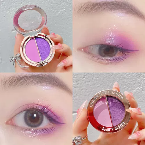 Детская двухцветная тени для век, матовые портативные палетка теней, косплей, европейский стиль