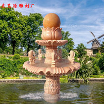 Stone sculpture fountain courtyard garden pool rockery water fountain ornaments marble feng shui ball fish pond landscape sculpture