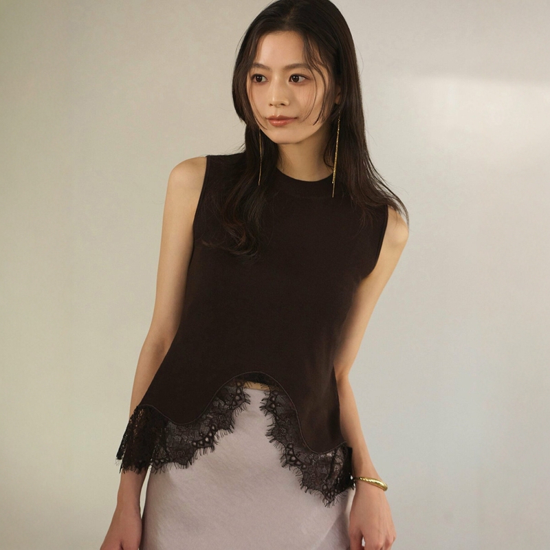Hoshino's Daily Order Torowee 26 New Style Gentle and Elegant Lace Trim Knitted Top Hoshino's Daily Order Torowee 26 New Style Gentle and Elegant Lace Trim Knitted Top