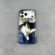 Black Embossed Cross Leather Phone Case for iPhone 17, 16, 15, 14 and 13