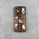 Black Embossed Cross Leather Phone Case for iPhone 17, 16, 15, 14 and 13
