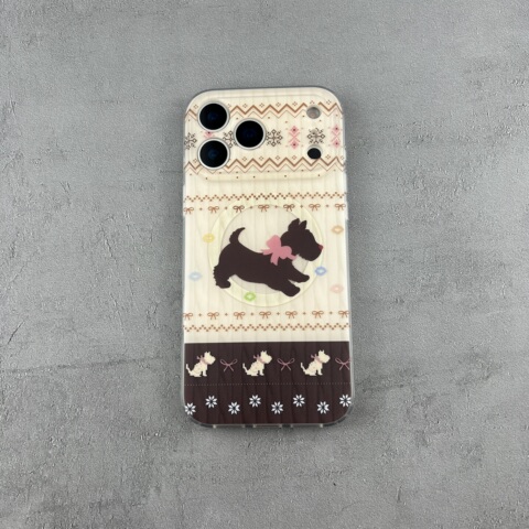 Black Embossed Cross Leather iPhone Case
