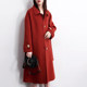 Clearance ສີແດງ double-sided woolen coat ສາຍແອວຍາວ woolen ສີແດງ double-sided coat ສໍາລັບແມ່ຍິງ