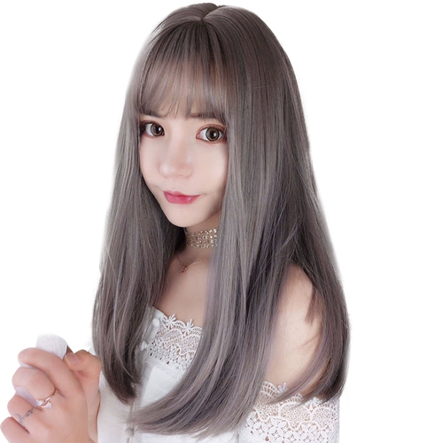 Сетка для волос, реалистичный шлем, прямые волосы, популярно в интернете, яркий броский стиль, длина миди, в корейском стиле