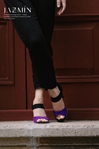 Elastic band Coloured suede Cashmere Sheep Leather Professional Argentine Tango Tango Dancing Shoes Bull Leather Sole and European and American Wind Hard Bottom