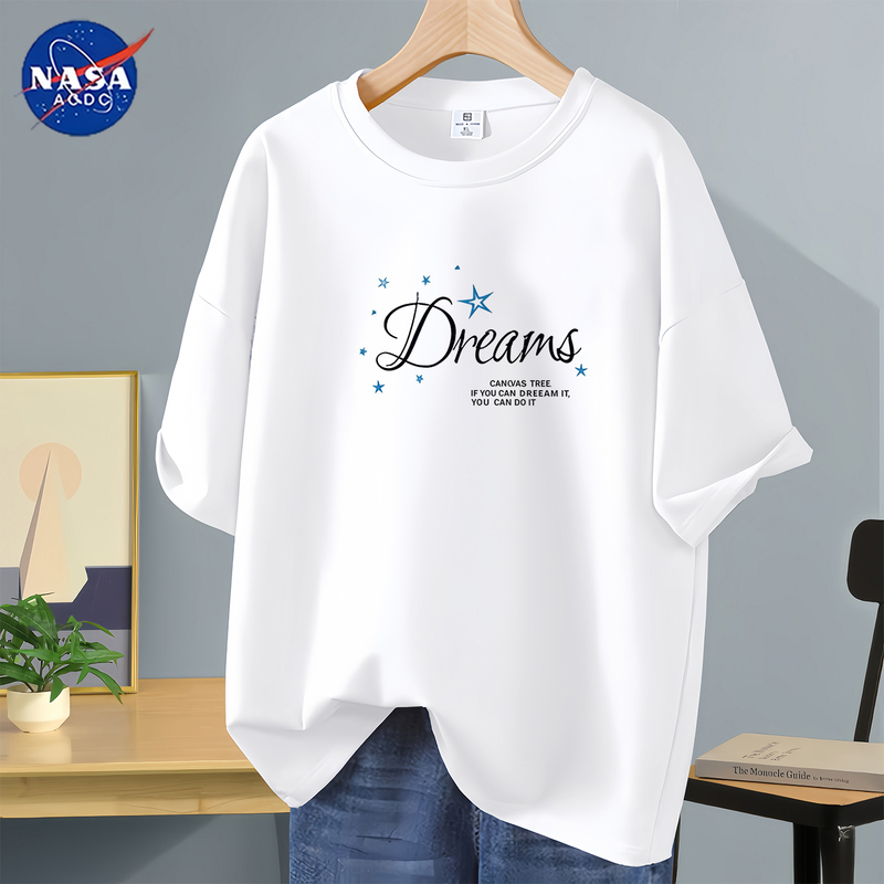 Nasa Co-Branded Men's Short-Sleeved T-Shirt 2026 New Summer Pure Cotton Loose-Fitting Youth Trendy Half-Sleeved Top T-Shirt
