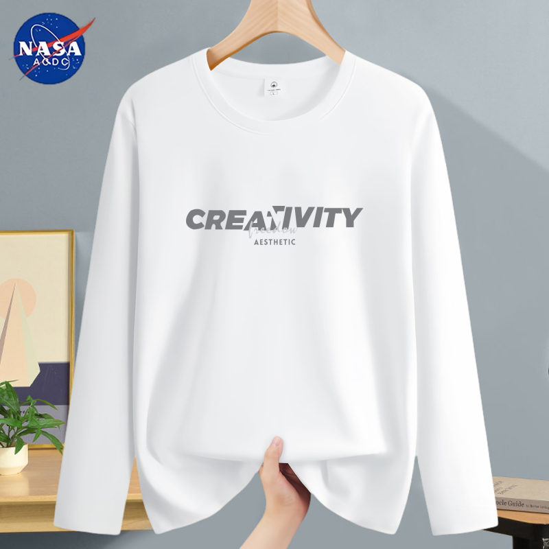 Nasa Co-Branded Men's Pure Cotton Long-Sleeved T-Shirt Spring and Autumn 2025 New Winter Youth Loose Inner Layering Shirt t