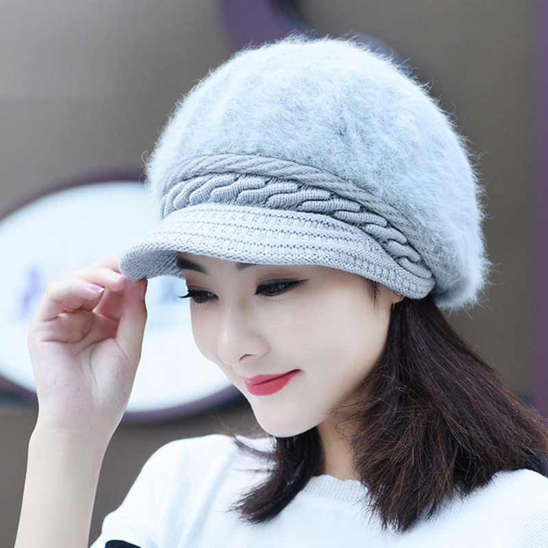 Korean version of autumn and winter hat female warm plush fisherman hat Japanese wild casual soft sister cute pot hat