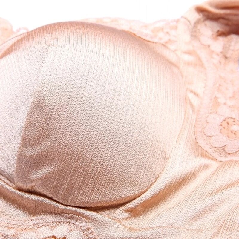 Kích thước lớn không có vòng thép áo ngực thoáng khí thoải mái ngủ áo lót nhận được bởi sữa không có dấu vết mỏng điều chỉnh áo ngực ren bra thể thao