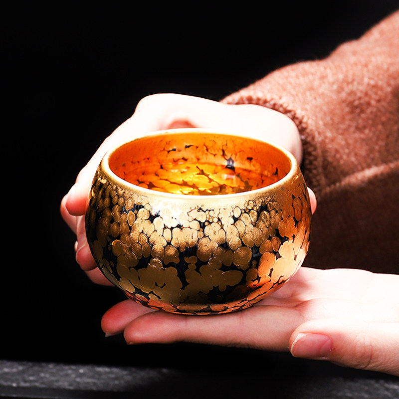 Golden Oil Drop Master's Gold Oil Drop Master's Cup Large Number Pure Handmade Ceramic Iron Fetal Tea Tea Tea Drinking Cup