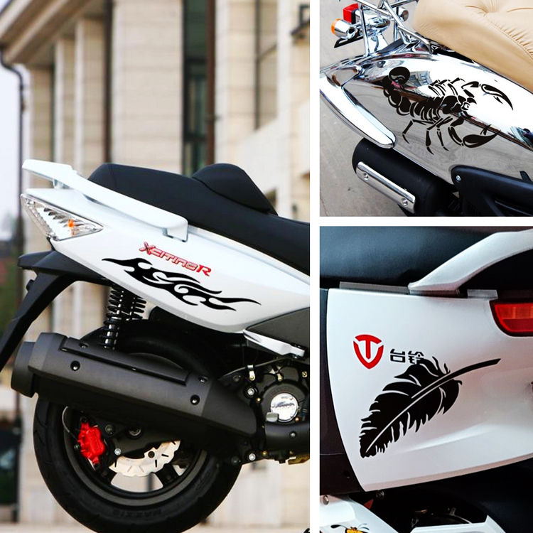 Battery electric off-road motorcycle body personality waterproof sunscreen block scratches Reflective modified decoration car sticker pull flower