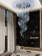Modern Light Luxury Butterfly Crystal Chandelier for Duplexes, Large Chandelier with Three-Color Spiral Design for Villa Living Room Lighting
