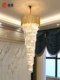 Farewell to the Light Luxury Duplex Staircase Chandelier, Villa Living Room Crystal Lamp, Rotating Multi-Layer Large Chandelier