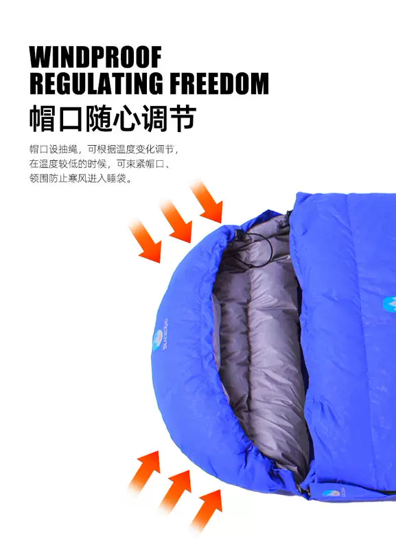 túi khí ngủ BlackCrag/Black Rock Nuanyang dòng túi ngủ ngoài trời phong bì túi ngủ 95% lông ngỗng trắng có thể được ghép nối túi ngủ dày túi ngủ dày