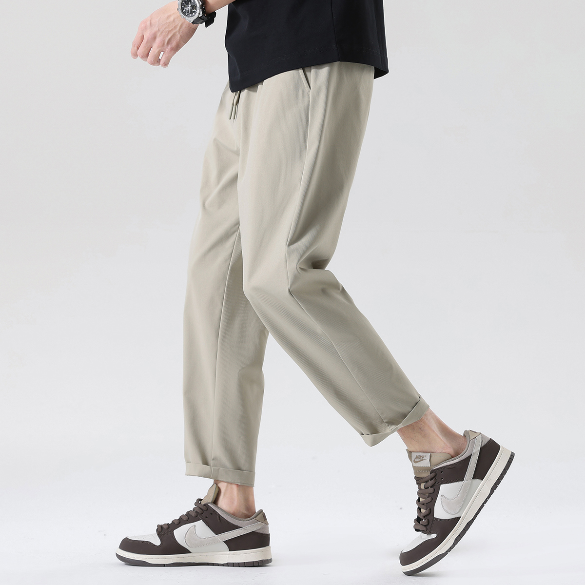 Commoner Legend Cool Tencel Summer Thin Casual Pants Men's Loose Straight Pants Tapered Nine-point Pants