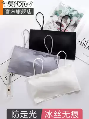 Ice silk seamless underwear women's chest sling anti-light chest vest student high school girl bra summer thin