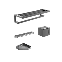 九牧卫浴枪灰浴巾架毛巾架铝合金毛巾架浴室壁挂角篮置物架马桶刷