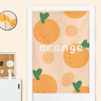Fruit Bedroom Cloth Art Door Curtain Home Free Stiletto Partition Curtain Room Semi-Curtain Short Curtain Living Room Aisle Shelter Cloth Curtain