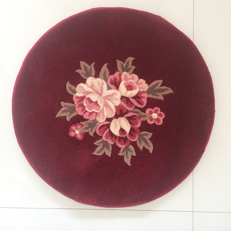 Pure wool hand-woven European round carpet floor mat living room round carpet bedroom carpet hanging basket computer chair mat