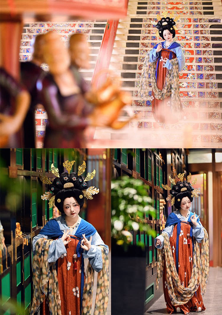 Китайцы одежда наборы 【佳期阁】【唐俑四号】唐代陶俑服饰复原系列齐胸衫裙春秋