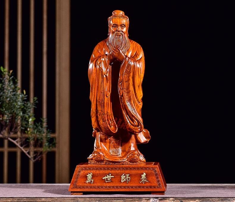 花梨木の精彫りの孔夫子彫像 花梨木の精彫りの孔夫子彫像