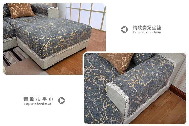Bắc Âu xám chống bụi bẩn chống trượt sofa đệm hiện đại bốn mùa phòng khách phổ quát khăn bông tùy chỉnh chaise longue - Ghế đệm / đệm Sofa nệm lót ghế