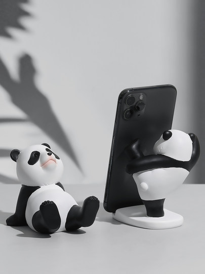 可爱熊猫周边摆件桌面手机支架办公室好物实用创意装饰品生日礼物