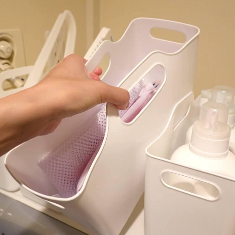 Japan imports Himaraya handheld soft containing basket with handle bathroom bath Supplies finishing storage hamper plastic