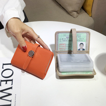The cabal woman is small and sophisticated the new 2022 small crowddesign large capacity multi-position real leather drivers license card holder