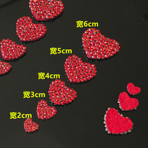 Handmade Nail Pearl Glass Drill Red Loving Cloth With Clothes DIY Accessories Decorative Patches Applie With Peach Hearts Fill Holes