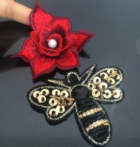 Special clearance handmade nail beads safflower bee shoes flower cloth patch clothing decorative patch accessories
