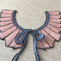 Quality bright sheet pink children dress collar clothes decoration DIY childrens clothing accessories small number false collar ornaments